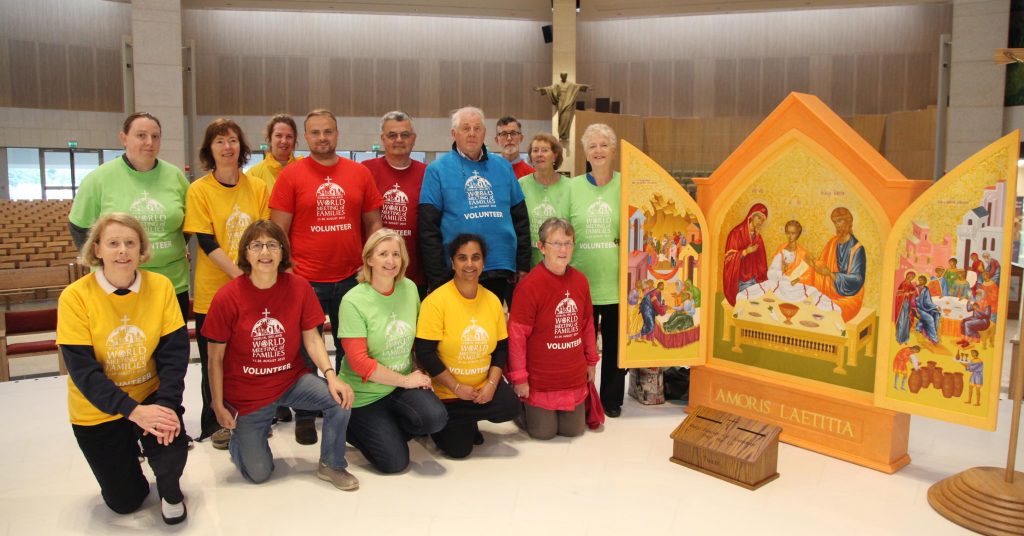 WMOF 2018 Volunteers with the Icon of the Holy Family. Pic John Mc Elroy.