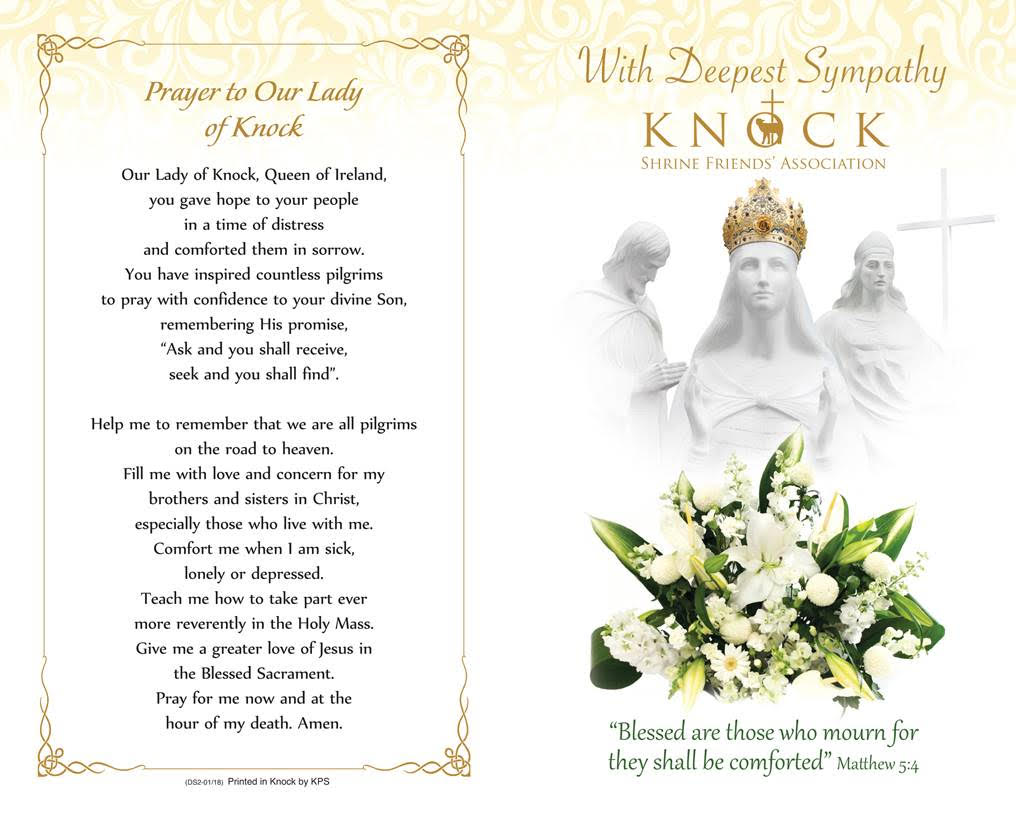 Deepest Sympathy Mass Card From Knock Shrine