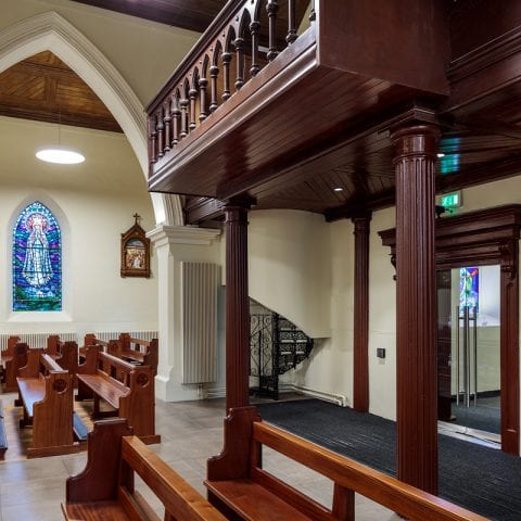 Our lady of Knock window and Stations of the Cross parish Church