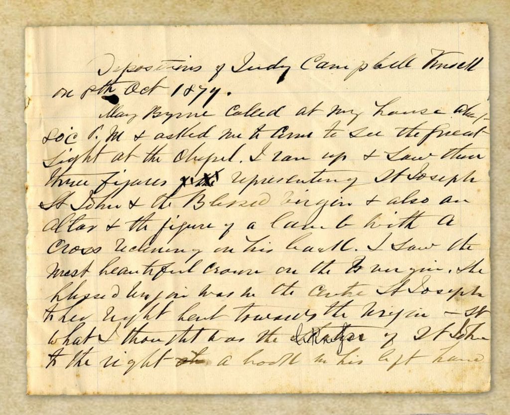 FEBRUARY2 Original Handwritten Testimony of Judy Campbell, 8 October 1879 (1)
