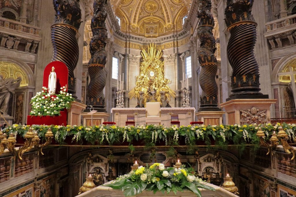 Our Lady of Knock statue at the Papal altar