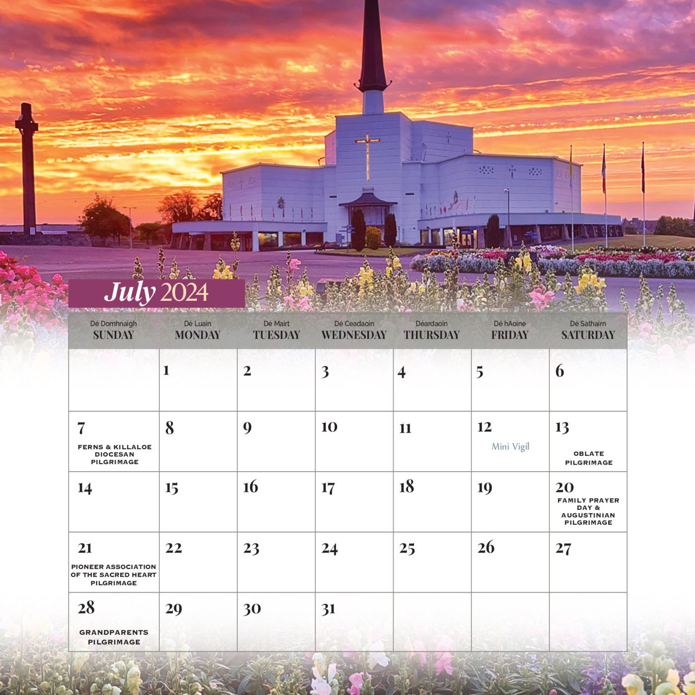 Knock Shrine Desk Calendar 2024 Knock Shrine