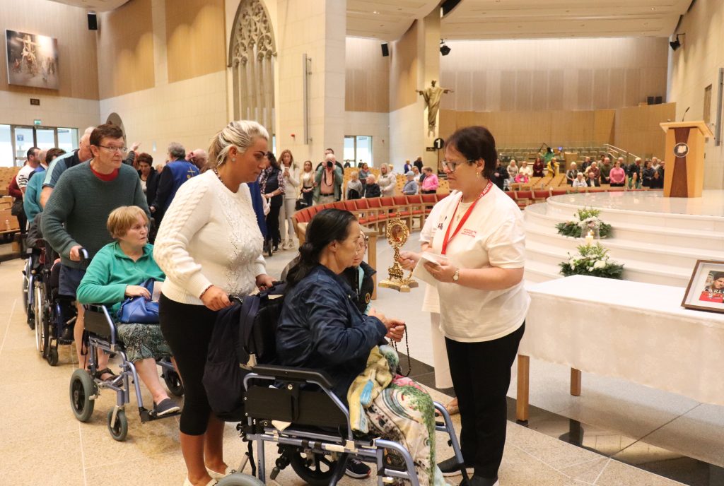 17. Pilgrims venerate the relic of Blessed Carlo Acutis at Knock Shrine on 15th September 2023. Pic Sinead Mallee
