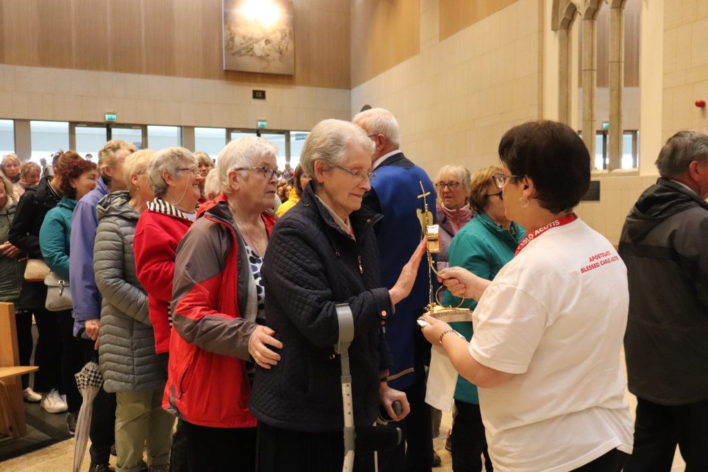Pilgrims venerate the relic of Blessed Carlo Acutis at Knock Shrine on 15th Sept