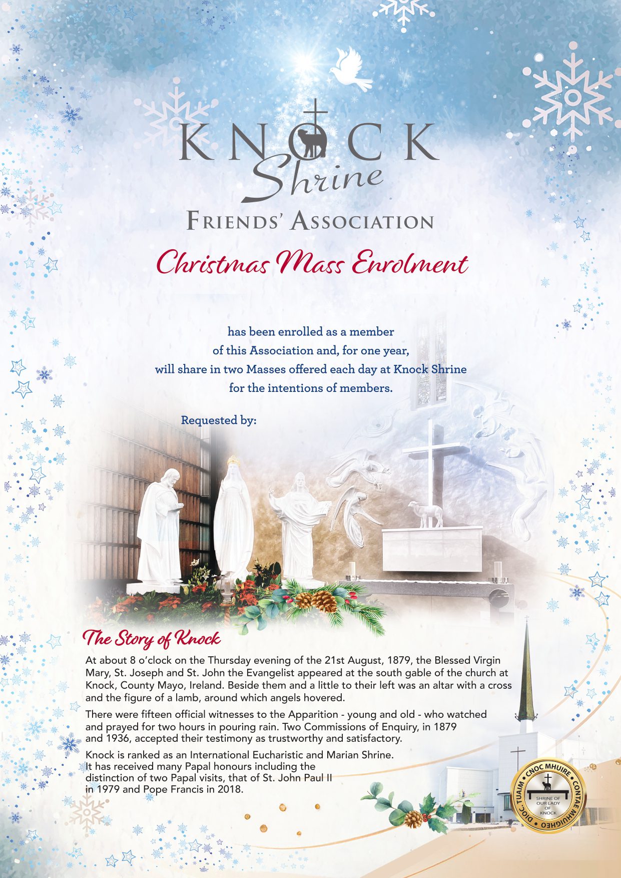 Christmas Mass Enrolment Certificate (By Email)